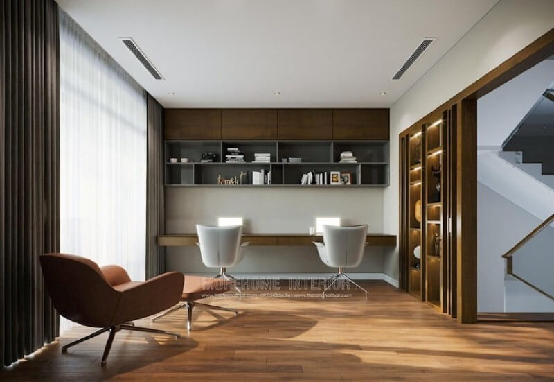 Phòng học đẹp, đơn giản ở nhà dành cho 2 người phù hợp mọi không gian. Thiết kế chung cư