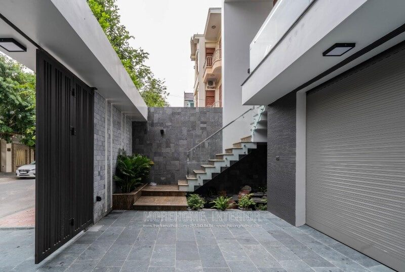 HÌnh ảnh công trình thi công ngoại thất biệt thự 4 tầng hiện đại tại Nghệ An