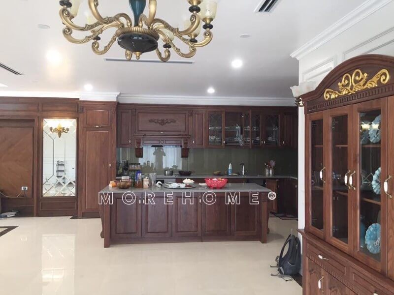 Thi công nội thất biệt thự Ecopark gỗ tự nhiên phong cách tân cổ điển sang trọng tại Hưng Yên